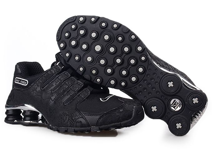 Mens Nike Shox NZ Mesh Up Shoes Black Silver - Click Image to Close